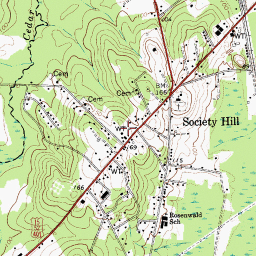 Topographic Map of Darlington County Fire District Station 11, SC