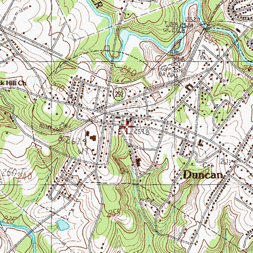 Topographic Map of Duncan Fire Department Station 1, SC