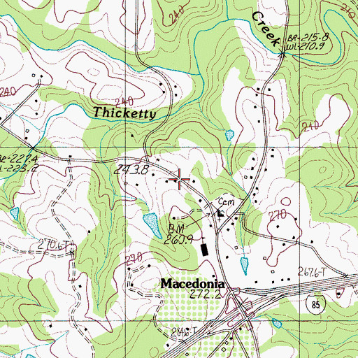 Topographic Map of Macedonia Volunteer Fire Department, SC