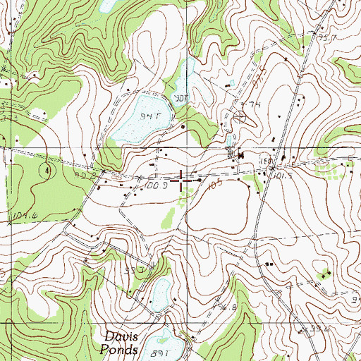 Topographic Map of Pine Hill Fire Department, SC