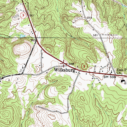 Topographic Map of West Chester Fire Department, SC