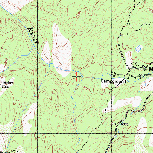 Topographic Map of Camp Creek, CA