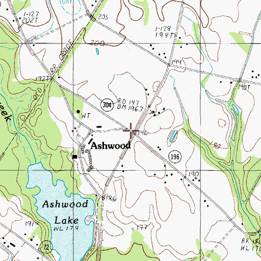 Topographic Map of Lee County Rural Fire Department Ashwood, SC