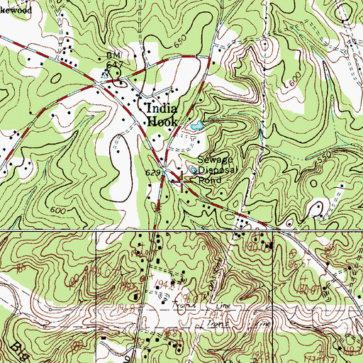 Topographic Map of Newport Fire Department Indian Hook, SC