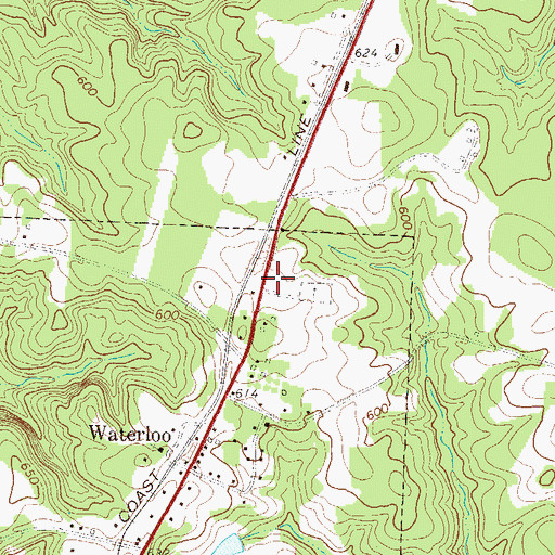Topographic Map of Laurens County Fire Department Waterloo, SC