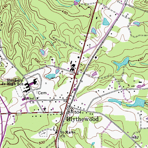 Topographic Map of Columbia Richland Fire Station Blythewood, SC