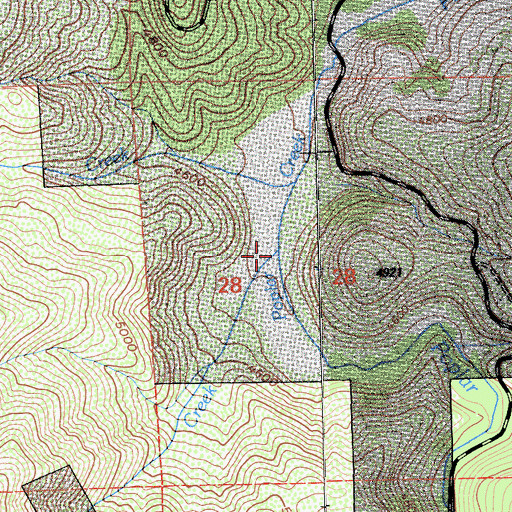 Topographic Map of Camp Creek, CA