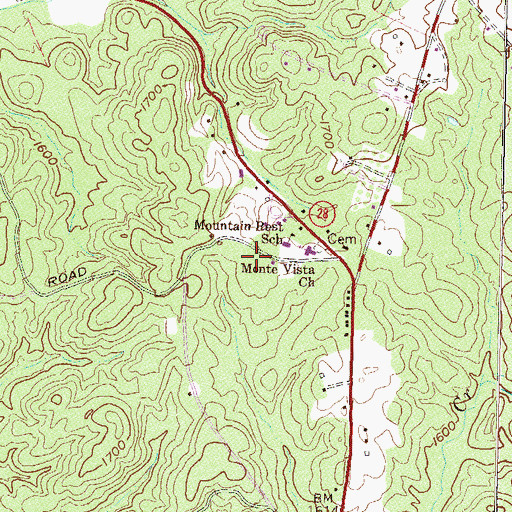 Topographic Map of Oconee County Rural Fire Department Mountain Rest, SC