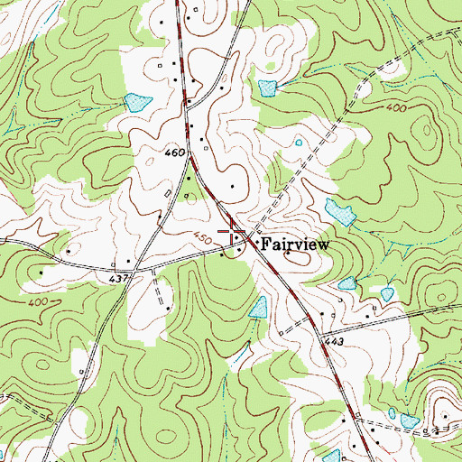Topographic Map of Newberry County Rural Fire Department Fairview, SC