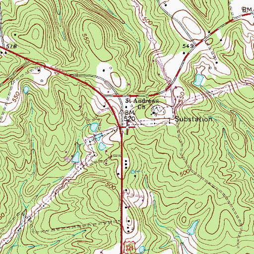 Topographic Map of Columbia - Richland Fire Service Cedar Creek, SC