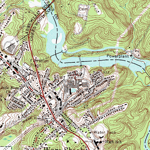 Topographic Map of Ware Shoals Fire Department Station 45, SC