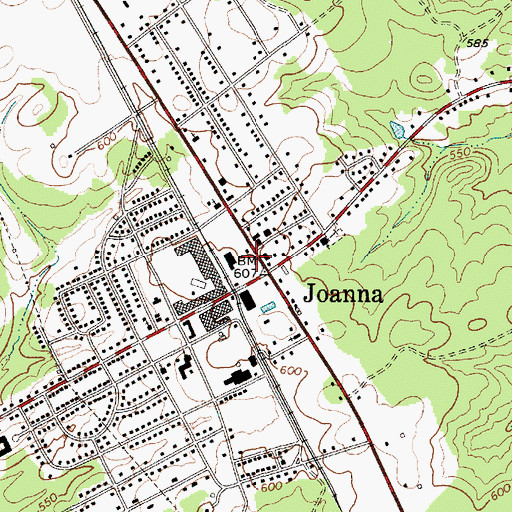 Topographic Map of Laurens County Fire Department Joanna Station 1, SC