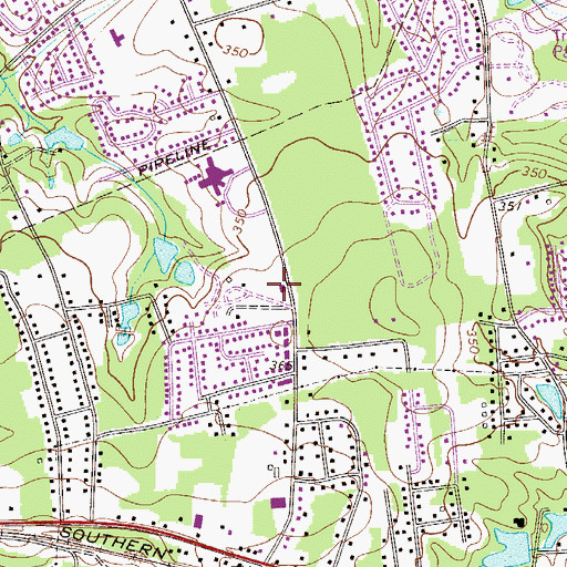 Topographic Map of Lexington County Fire Service Oak Grove, SC