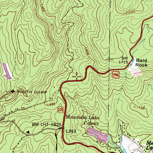 Topographic Map of River Falls Fire Department Bald Rock Highway 276, SC