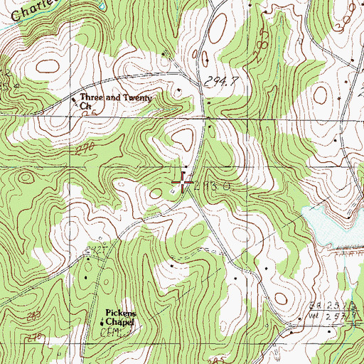 Topographic Map of Anderson County Fire Protection Service Three and Twenty, SC