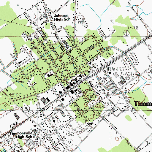 Topographic Map of Timmonsville Fire Department, SC