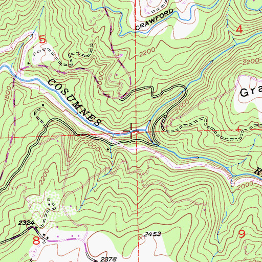 Topographic Map of Camp Creek, CA