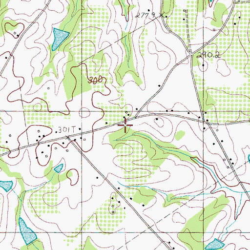Topographic Map of Cooley Springs - Fingerville Fire Department, SC