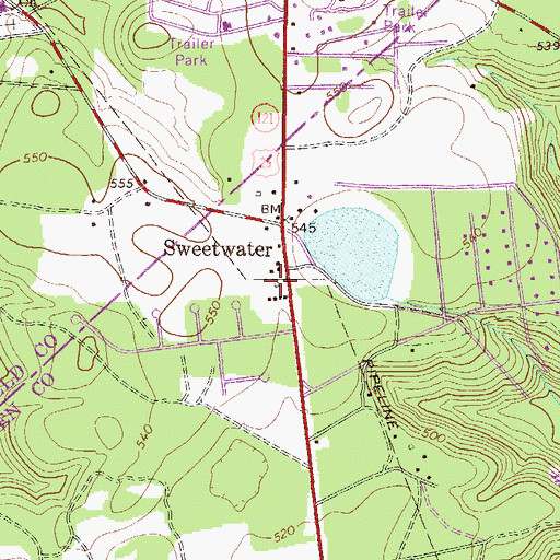 Topographic Map of Belvedere Fire Department, Station 2, SC