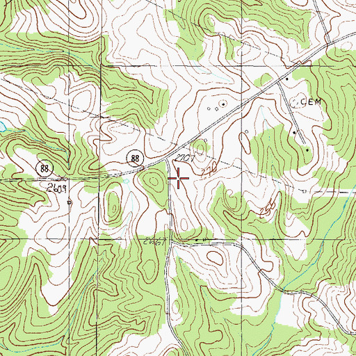 Topographic Map of Anderson County Fire Protection Service Slabtown Substation, SC