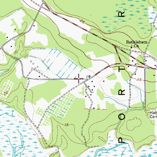 Topographic Map of Burton Fire Department Habersham, SC