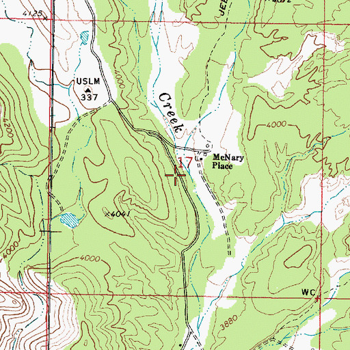 Topographic Map of Ash Creek, AZ