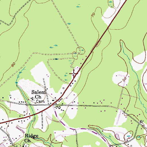 Topographic Map of Pine Ridge Rural Volunteer Fire Department Pine Ridge Station 1, SC
