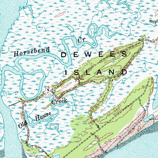 Topographic Map of Dewees Island Fire Department, SC