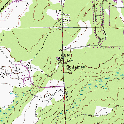 Topographic Map of Saint John's Fire Department Station 7, SC