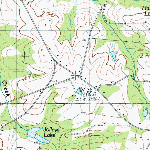 Topographic Map of Cherokee Creek Volunteer Fire Department Station 2, SC