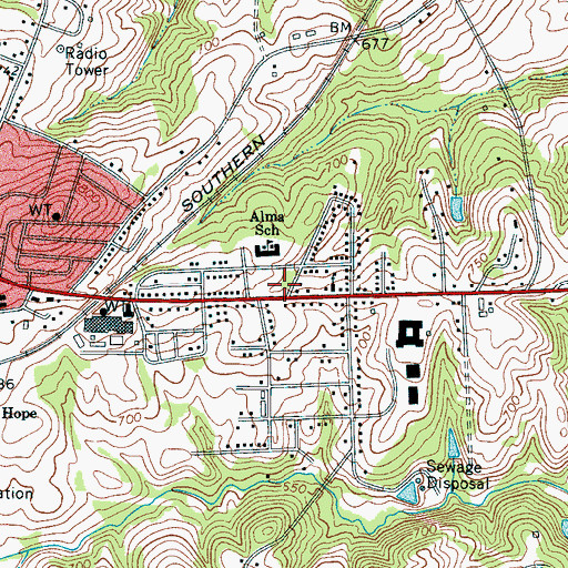 Topographic Map of Gaffney City Fire Department East Gaffney, SC