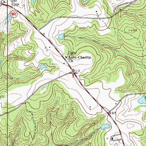 Topographic Map of Rossville Fire Department Station 2, SC