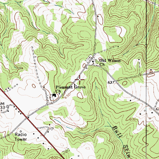 Topographic Map of South Chester Fire Department Station 2, SC