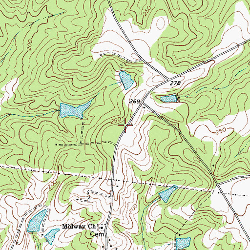 Topographic Map of Brocks Mill Fire Department Station 2, SC