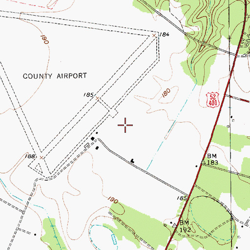Topographic Map of Darlington County Fire Department Jetport, SC