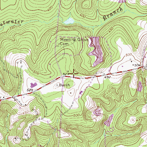 Topographic Map of Merriwether Volunteer Fire Department, SC