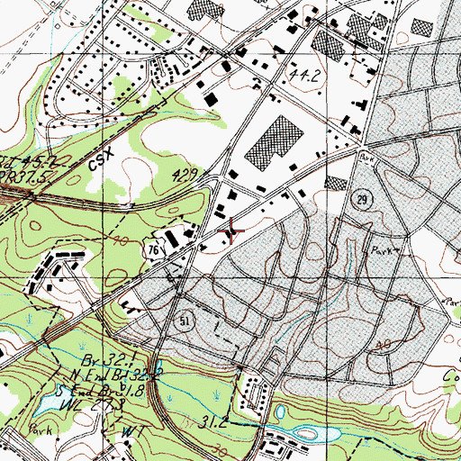 Topographic Map of Florence Fire Department Station 4, SC