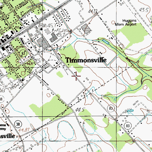 Topographic Map of Sardis - Timmonsville Fire Department, SC