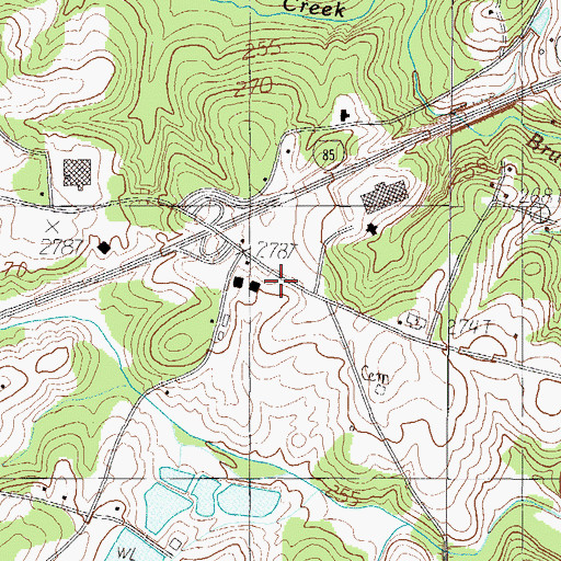 Topographic Map of Boiling Springs Fire Department Station 2, SC