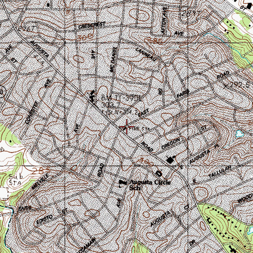 Topographic Map of Greenville City Fire Department Station 3, SC