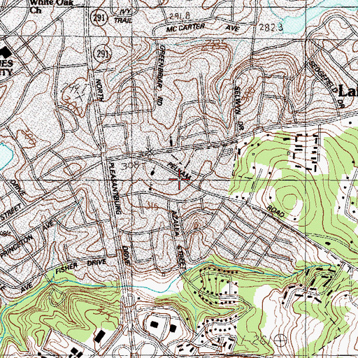 Topographic Map of Greenville City Fire Department Station 6, SC