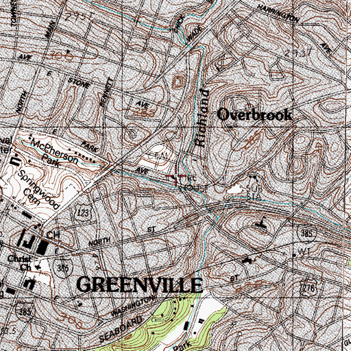 Topographic Map of Greenville City Fire Department Station 4, SC