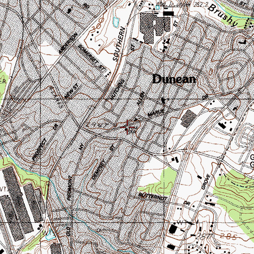 Topographic Map of Parker District Fire Department Station 4, SC