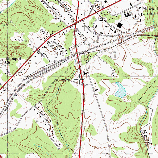 Topographic Map of Greenwood City Fire Department Station 3, SC
