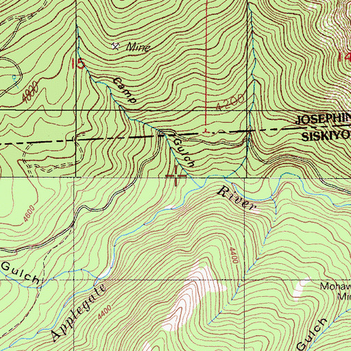 Topographic Map of Camp Gulch, CA