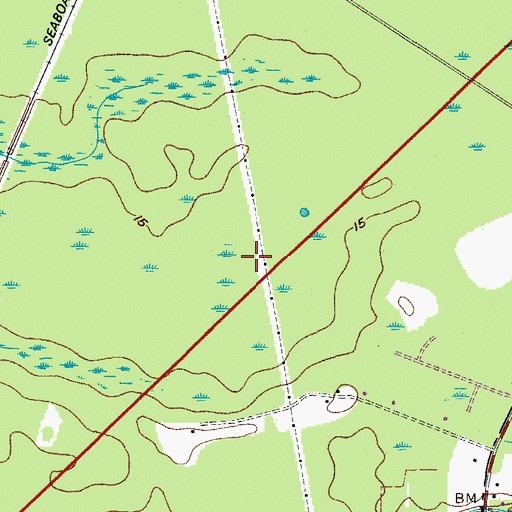 Topographic Map of Jasper County Fire Department Cherry Point, SC