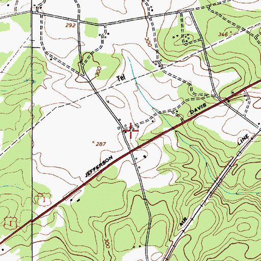 Topographic Map of Lugoff Fire Department Sub - Station 9, SC