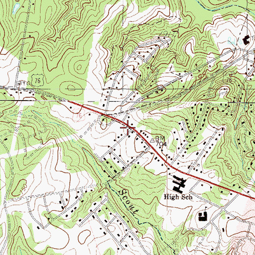 Topographic Map of Laurens City Fire Department Station 2, SC