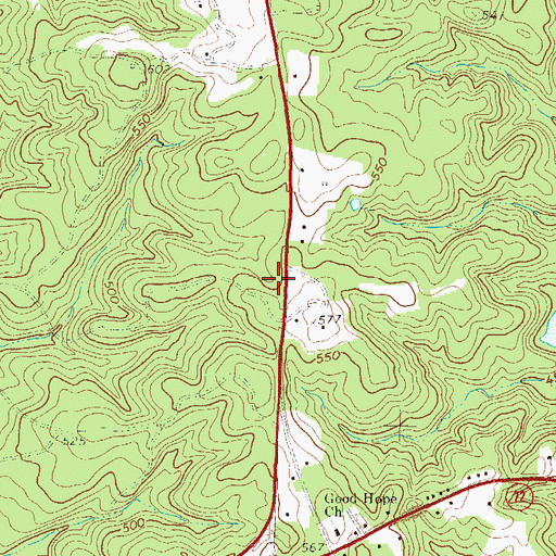 Topographic Map of Laurens County Fire Department Cross Hill Station 4, SC