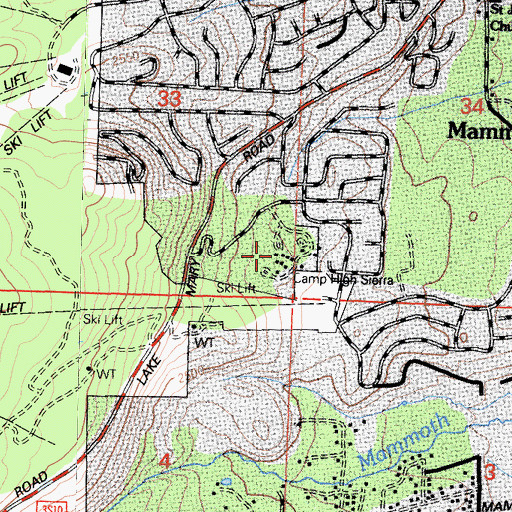 Topographic Map of Camp High Sierra, CA